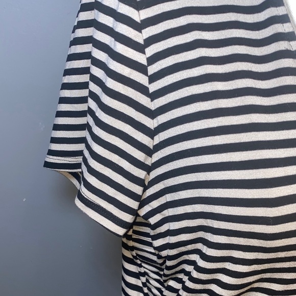 Cato Black and White Striped Short Sleeve Tee Dress - Picture 5 of 9